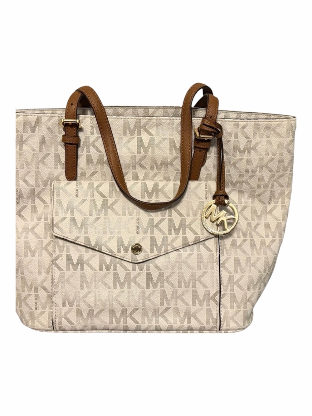 Michael Kors Jet Set Large Logo Pocket Tote Bag